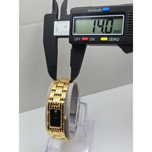 Vintage Wittnauer QWR Tank Watch Womens Black Dial Diamond New Battery Petite main image 5
